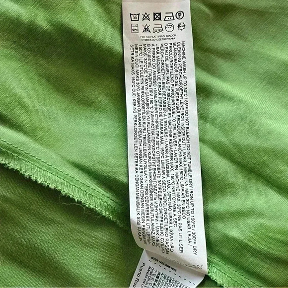 NEW MNG Mango Satin Green Long Formal Maxi V-Neck 3/4 Sleeve Minimalist Dress 6 - Picture 10 of 11